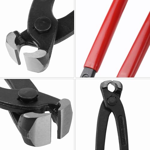 Bates Nail Puller - Red, 8-Inch, End Cutting Pliers, Carpenter Tool, Staple Puller - color: Red, size: 8", 1 Pack