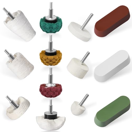 13Pcs Buffing Wheel for Drill, Polishing Wheel Kit with Polishing Compound - style: Style 1