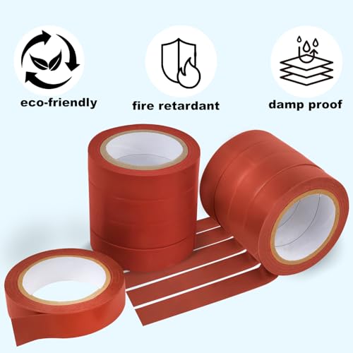 Romeda 9 Pack Electrical Tapes, Electrical Tape Water, Sun, and Oil Resistant, Electrical Tape is Suitable for Most Domestic, Commercial, and Industrial environments - Brown - color: Brown