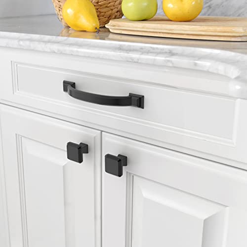 Amerdeco 10 Pack Matte Black Cabinet Pulls 4" - color: Matte Black, size: 4" hole center