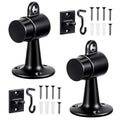 Yaocom 2 Pack Heavy Duty Floor Mounted Door Stop 3.5 Inch Aluminum Commercial Grade Door Stopper with Rubber Bumper & Stainless Steel Screws (Black) - color: Black