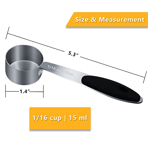 2PCS 1/16cup(15ml) Measuring Cup, Stainless Steel Measure Scoop - size: 1/16cup