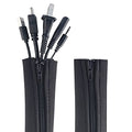 Zipper Cable Sleeve by Wrap-It Storage - 36" x 4" (2-Pack) Black - size: 36in (2-Pack)