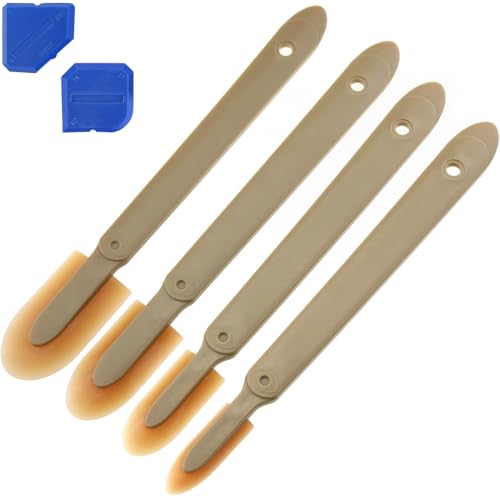 6pcs Caulking Tool Reusable Sealant Spatula Spreader 2 Sizes Silicone Caulk Finishing Set Tool Multifunctional Caulking Remover/Smoothing Tool Applicator for Tiles Brick Kitchen Bathroom