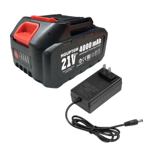 Mini Chainsaw Battery, 21V 4000mAh Lithium Battery with Charger Adapter - size: 4000mAh