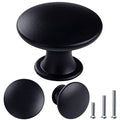 8 Pack Delicate Design Round Antique Black Kitchen Cabinet Knobs Cupboard Door Knobs 1.18-INCH Black Drawer Handle Pulls Dresser Knobs with 8 Pcs Screws for Bathroom Drawer Door Hardware - color: Black