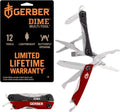 Gerber Dime 12-in-1 Mini Multitool Pliers, Pocket Knife, Bottle Opener, Red (Pack of 12) - color: Red, size: Pack of 12