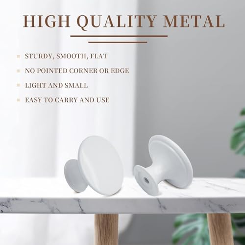 White Cabinet Knobs 1.18" Diameter, 6 Pcs - color: White, size: 6 Pack