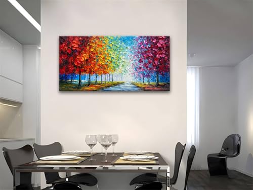 zoinart Colorful Oil Painting on Canvas, Abstract Landscape Wall Art | Texture Painting, Modern Wall Painting, Living Room Deco - color: YH-B203