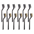 YiwerDer 12PCS Mini Wire Brushes, Stainless Steel & Brass Brush Set, Curved Handle Scratch Brush for Automotive, Cleaning Welding Slag and Rust - style: 12Pcs Wire Brushes Set