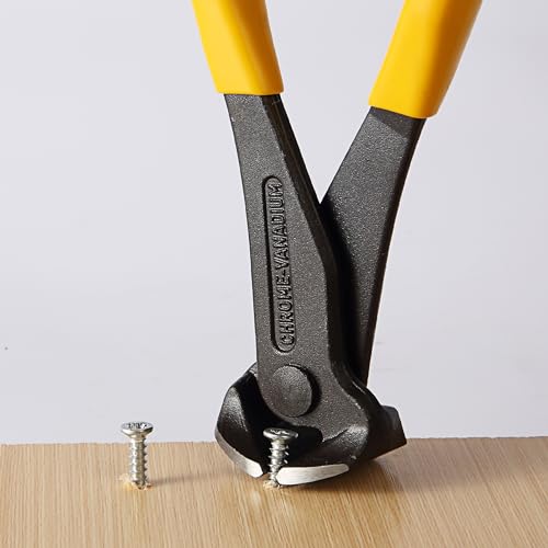 Bates- Nail Puller, Yellow, Nail Remover Tool, Cutting Pliers, Carpenter Tools, Staple Puller, Nail Puller Tool, End Cutting Pliers, Nail Pliers, Nail Pulling, Nail Puller Pliers, Nippers Tool - color: Yellow, size: 7", 1 Pack