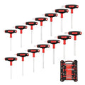 C&T 14-Piece T-Handle Allen Wrench Set, Metric & SAE, Long Arm Hex Keys with Storage Box – Professional Tool for DIY, Auto & Bike Repair, Home Repair and Mechanics Maintenance
