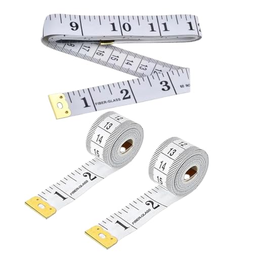 Tape Measures 3Pack, Soft Measuring Tape Double Scale 150cm/60inch White - color: White-3pcs