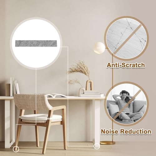 uxcell Felt Strips with Adhesive Backing, 10 Pcs 1" x 6" x 0.2" Anti Scratch Furniture Felt Tapes Self-Stick Pads for Protecting Hardwood Floor, Grey - color: Grey
