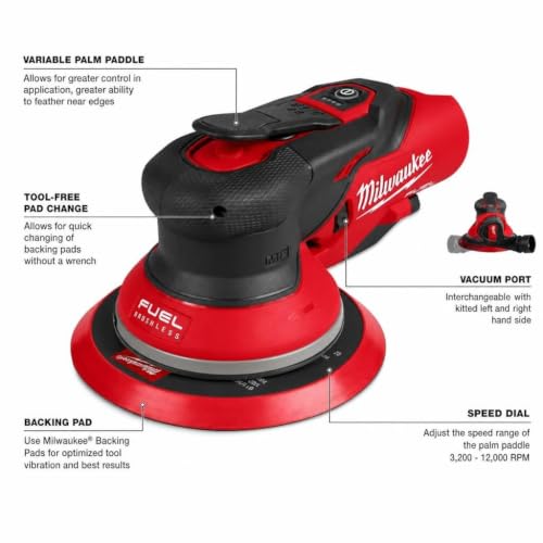 Milwaukee Electric - M12 FUELTRADE 6 Random Orbital Sander 3/16