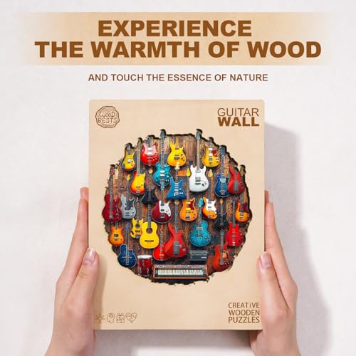 Wooden Puzzle for Adults-Guitar Wall Wood Jigsaw Puzzle-M-205 PCS - color: Guitar Wall, size: Medium