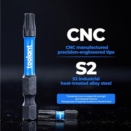 toolant 10PCS T20 2" Impact Torx Bits S2 Steel Security Torx - size: T20(2"*10pcs)