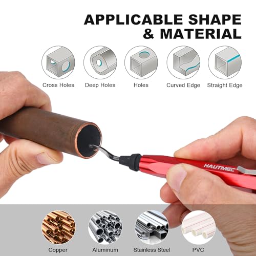 HAUTMEC Copper Tubing Cutter Set 3 PCS Copper Pipe Cutter Tool, In Portable Storage Case, Includes 1/2 in., 3/4 in., and 1 in. Cutters, Reaming Pen, 3 Spare Cutting Wheels, 1 Spare Deburring Blade