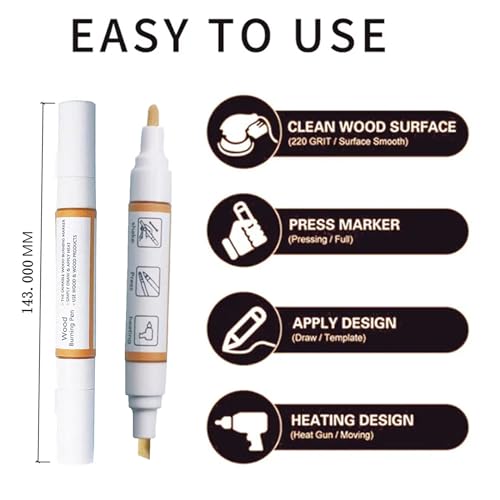 Wood Burning Paste Pen Kit 8pcs, 4OZ Wood Burning Gel with Pen, 6pcs Squeegees, Heat Activate Paste for Craft Stencil, Etching Cream Wood Burning Design for Beginners DIY on Wood, Canvas, Denim - color: 2+6 Wood Burning Gel Kit