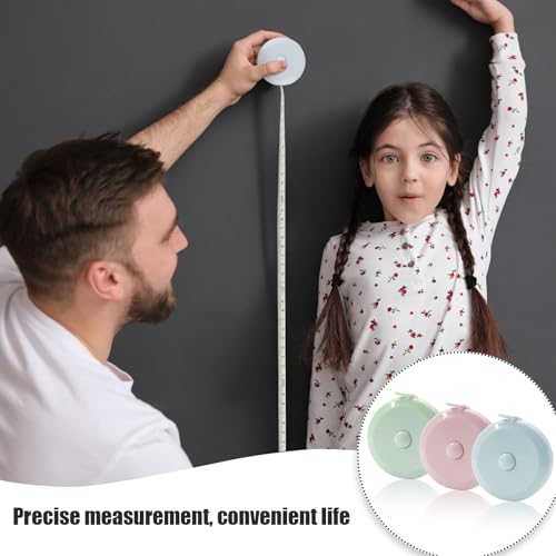 GDMINLO 3 Pack Tape Measure Measuring Tape for Body Fabric Sewing Tailor Cloth Knitting Craft Weight Loss Measurements Retractable 60-inch 1.5 Meter, Small Push ButtonDouble Scales Rulers