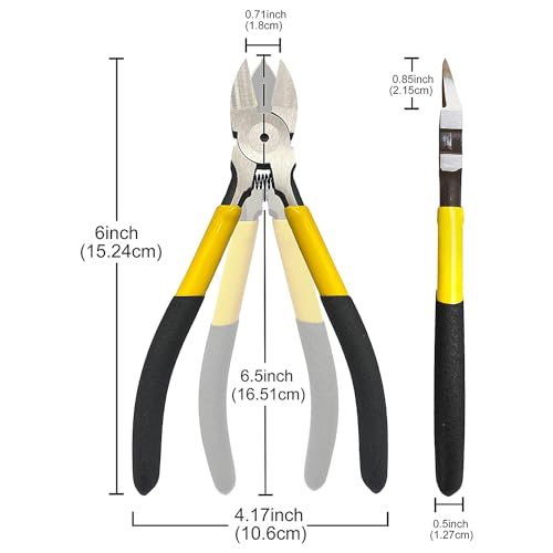BOOSDEN Wire Cutter,6.5 inch Side Cutters,Spring Loaded Wire Cutters for Crafting,Flush Cutter,Ultra Sharp for Jewelry Making,Flush Cut Pliers,Dikes Wire Cutters,Floral Wire Cutter,Snips (Pack of 3) - size: 6.5"- 3 Pack