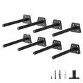 NEODROP 8-Pack 4 Inch Hidden Floating Shelf Bracket, Heavy Duty Blind Shelf Support Hardware | Invisible Wall Brackets for Kitchen, Fireplace Mantel Wood Shelves | Black Powder Coated Solid Steel - size: 4 Inch, style: 8 Pack
