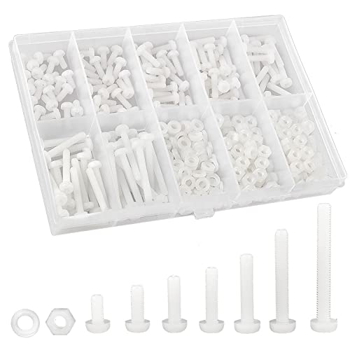 M3 White Round Head Screws, Nut Bolts, Gasket Assortment Kit - color: White