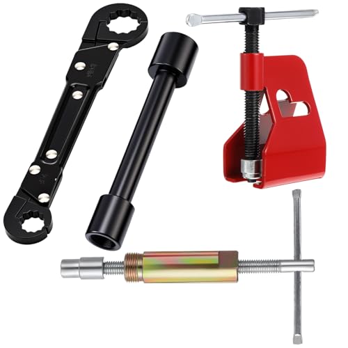 4 Pcs Angle Stop Wrench Kit Plumbing Tool, Olive Ring Removal Tool with Diameter of 1/2", 3/4", Compression Sleeve Puller for 1/2" Compression Fitting, Install Angle Stop Nut(Ferrule,Black) - size: Black, style: Ferrule