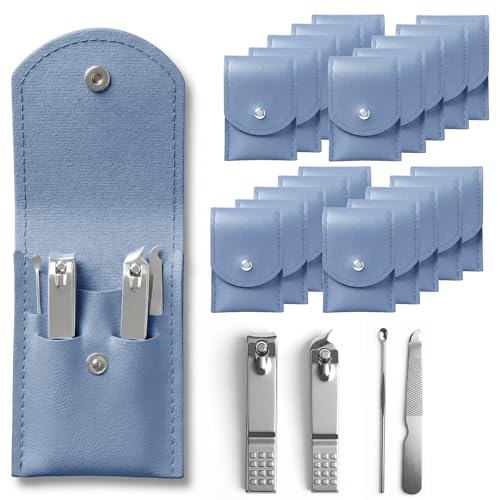 20PC Nail Care Kit,Professional Manicure Set，Nail Clippers Bulk - color: Blue