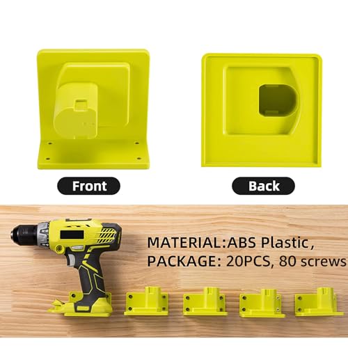 20 Pack Tool Holder Compatible with Ryobi 18V Wall Mount Plastic - size: 20 Pack