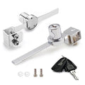 XIEHE 318 Sliding Glass Door Lock, Closet Locks for Sliding Doors with 2 Keys, Ratchet Lock with Chrome Finish, No Drill Cabinet Door Lock (1 Pack, Keyed Different) - size: 1pack, Keyed Different