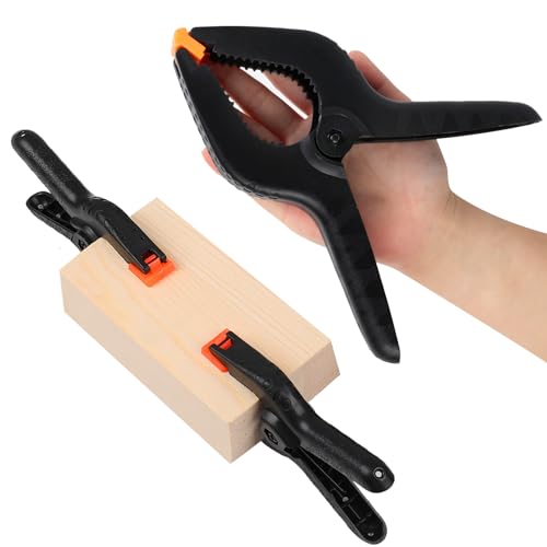 2 Pack Spring Clamps, 8.5inch Plastic Clips, Small Backdrop Clips, Clamps Heavy Duty, Spring Clips for Crafts, Backdrop Stand, Woodworking, Photography Studios (Black) - size: 2 Pack,8.5inch