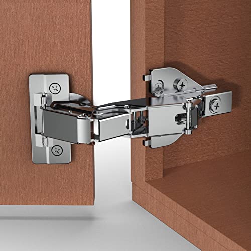 Chibery 2 Pack 165 Degree Lazy Susan Hinge, Face Frame, CLIP ON Plate for Easy Installation, Soft Close Multi-pivot Concealed hardware for Corner Kitchen Cabinet, Cupboard Folded, Folden Door, Closets - color: 165°