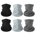 6 Pieces Summer Face Cover Scarf Mens Neck Gaiter For Men Women UV Protection Face Breathable Sun Protection Cycling Running - color: 2 Black+2 Light Gray+2 Dark Gray