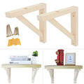 OVOV 2 Pack Wall Mount Wooden Shelf Brackets Triangle 12.5 Inch - color: Wood, size: 12.5 Inch