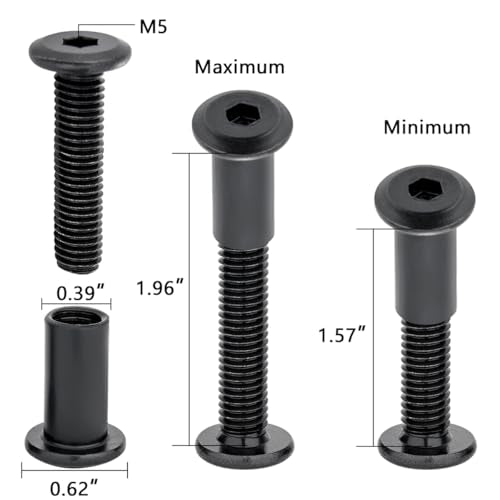 25 Pcs M8x35mm Black Furniture Bolt Cabinet Connector Screws for Furniture - size: M8x35mm