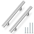 Probrico 4 Inch Polished Chrome Cabinet Handles 30 Pack, 102mm Hole Centers T Bar Drawer Dresser Handle Pulls, Stainless Steel Modern Kitchen Cabinet Hardware - color: Polished Chrome, size: hole center 4"