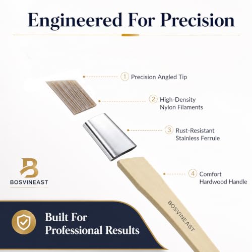 Trim Paint Brush Set, 9 pcs Small Angled Paint Brushes for Detail Painting