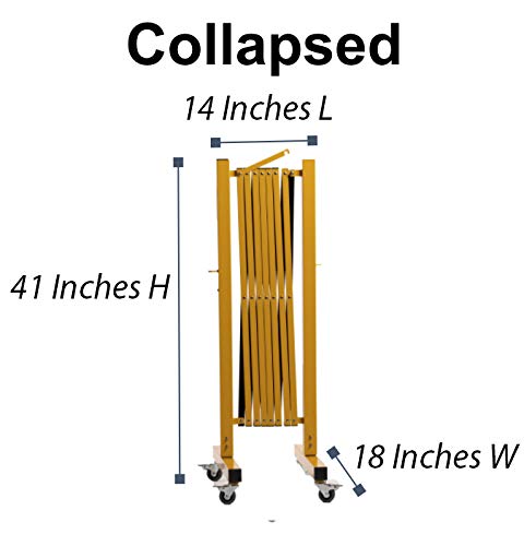 Trafford Industrial Expandable Metal Barricade, 11-Ft Yellow/Black Gate - size: 11 feet, Yellow and Black
