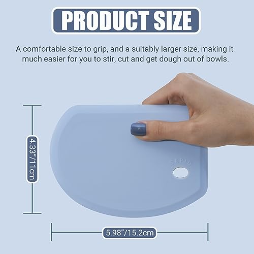 Silicone Dough Scraper with Metal Core Flexible Bowl Scraper Bread Baking - color: Blue