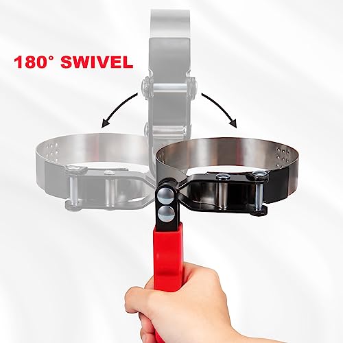 Spurtar Medium Oil Filter Wrench Adjustable Swivel Oil Filter Removal Tool - size: Medium: 4" - 4-3/8"