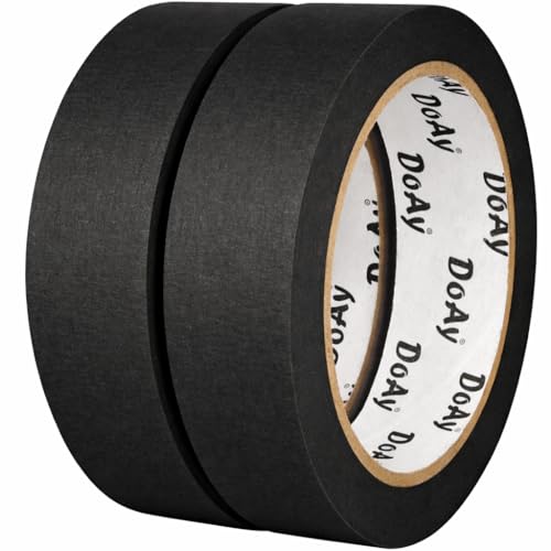 2 Pack Black Painters Tape - Masking Tape 1 Inch Wide - Multi-Surface, Smart Adhesion, Indoor & Outdoor - 180FT Total - Paint Tape for DIY, Labeling, Art, Car, General Purpose (#3910) - color: Black