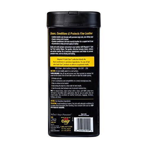 Meguiar's Gold Class Rich Leather Wipes, 30 Wipes