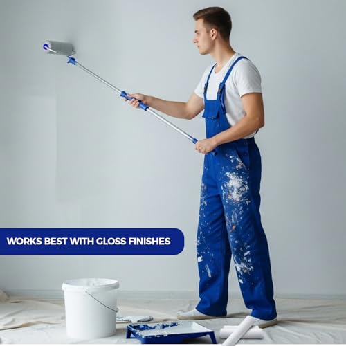 Pro Grade Paint Roller Covers, 9 Inch, 1/2 Inch Microfiber Nap, 6 Pack | For rough, smooth & semi-smooth surfaces | Walls & ceilings | Interior & exterior | Shed-resistant, lint-free