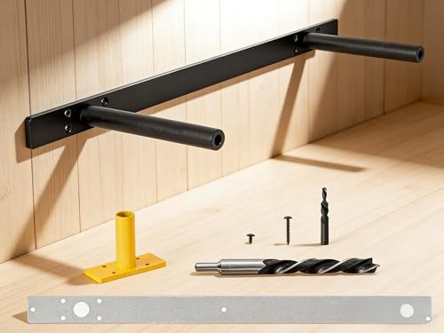 22‘’ Heavy-Duty Hidden Floating Shelf Bracket – 210 LBS Max Load (Mounted on Studs), Floating Mantel Bracket for Fireplace & Wall Shelves, Includes Easy Installation Kit（22 inch Brackets） - size: 22 Inch - With Ease Kit (New)