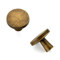 JOY DECOR Antique Brass Solid Kitchen Cabinet Knobs 1-1/4 Inch 5 Pack - color: Antique Brass