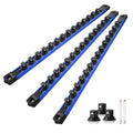 Reniteco Magnetic Socket Organizer Set, 3-Pack 3/8” Socket Rails - color: Blue, size: 3/8-Inch Drive,3pc