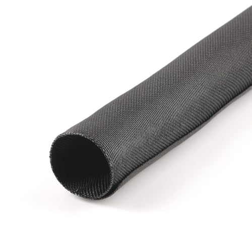 MGI SpeedWare Woven Mesh Split-Sleeve Wire Loom for High-Temperature Automotive Harness and Home Cable Management - 25 feet (1/2") - size: 1/2"