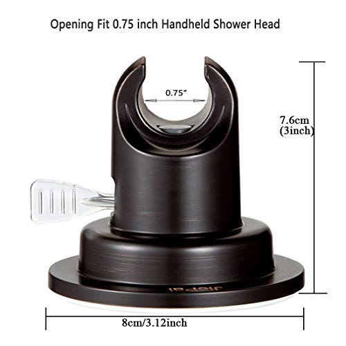 JiePai Suction Cup Shower Head Holder for Handheld Shower,Oil Rubbed Bronze | Suction cup holder,No-drill wall mount,fits 3/4 handheld,Works on tile glass metal,Removable,For bathroom/RV - color: Holder-Oil Rubbed Bronze