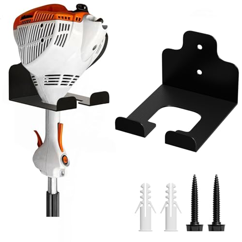 JNIHEEP Garage Organizer Trimmer Rack, Garden Power Tool Hanger Weed Whackers Holder Wall Mounted for Grass Trimmer, Hedge Trimmer, Garage Trimmer, Garden Tools,1 Pack - color: Black 1 Pack